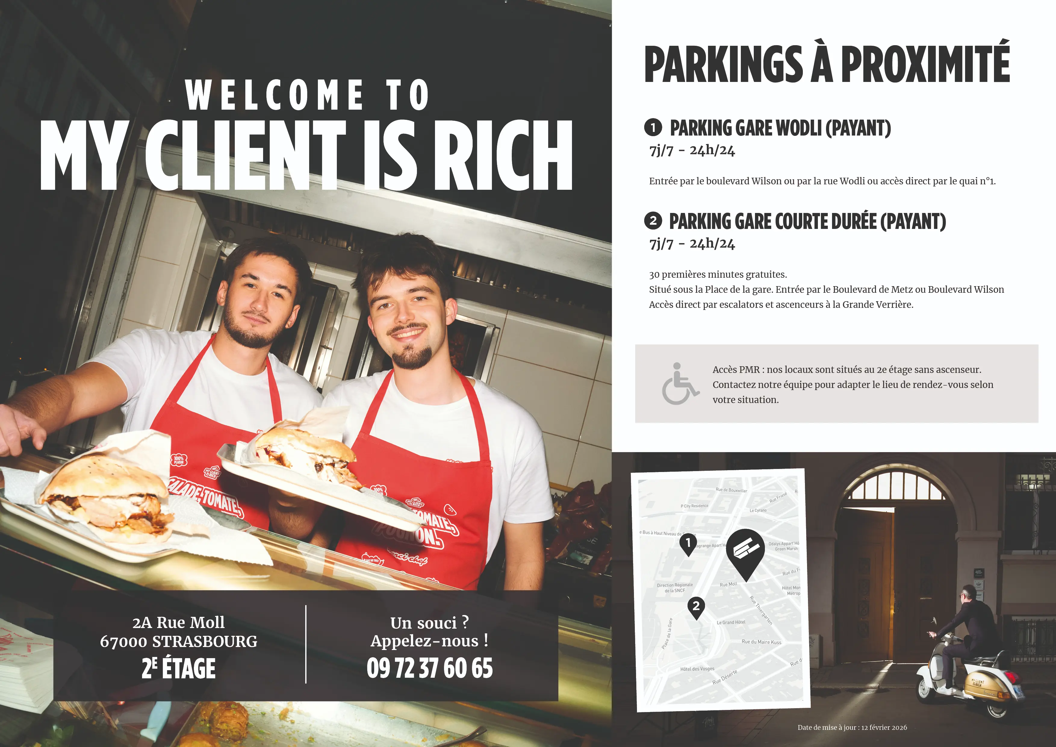 Plan d'accès aux parkings autour de chez My Client is Rich